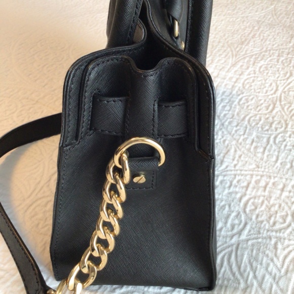 Michael Kors Black Saffiano Leather Hamilton Medium Satchel - Picture 9 of 13